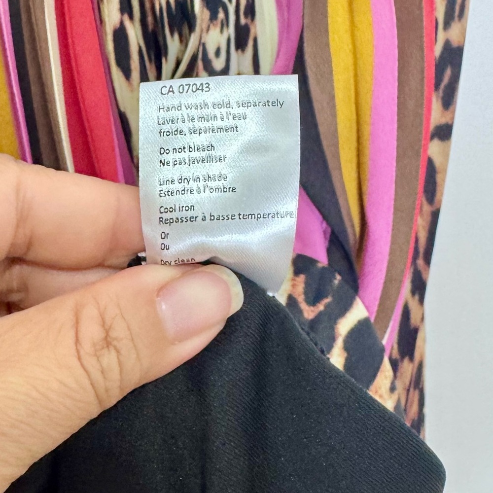 Cristina Lei Striped/Leopard Print Pleated Midi Skirt - Picture 8 of 8